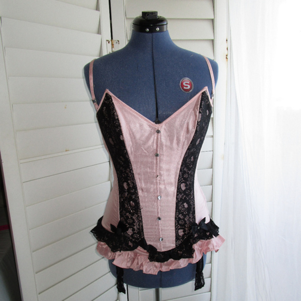 Frederick's Hollywood Shantung Lacy Corset Top